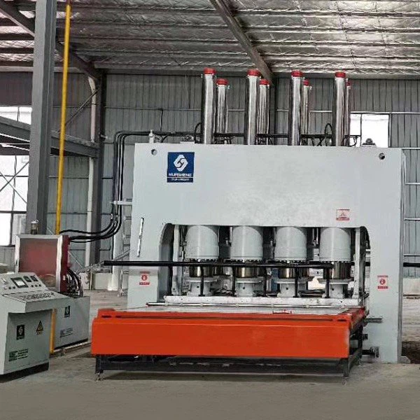 Hot press for laminate flooring